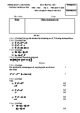 Bài kiểm tra - Số 1 môn Toán lớp 6 (Đề 2)